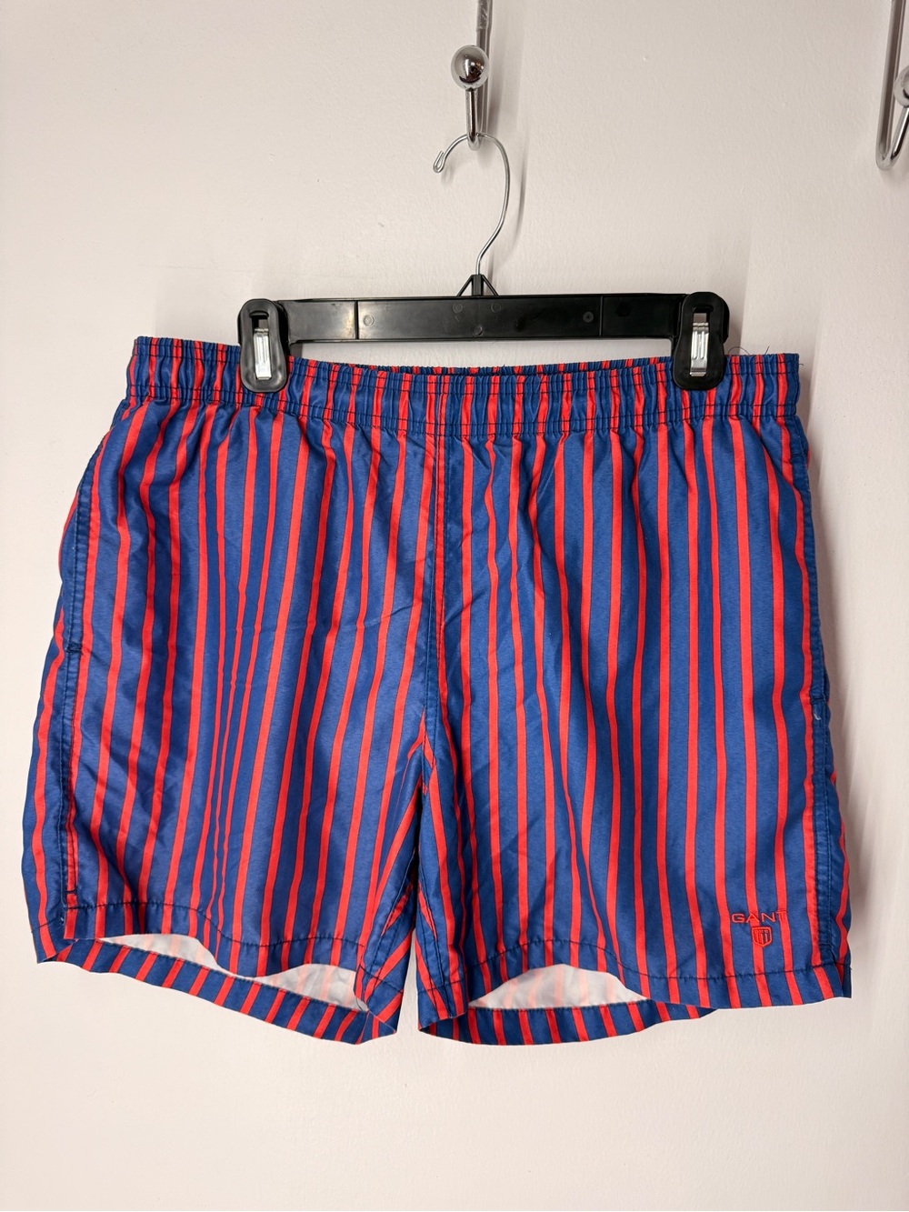 GANT Men's Blue & Red Stripe Swim Shorts (M)